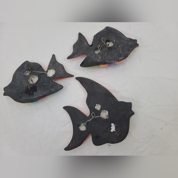 Vintage estate hand painted Pottery tropical bird set of 3 - Picture 2 of 7